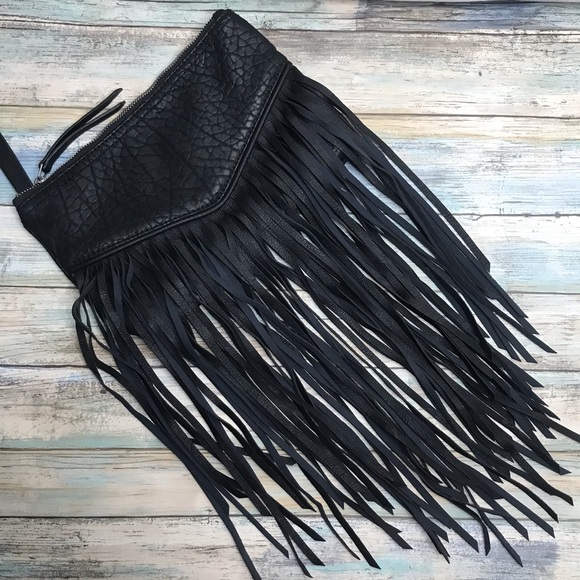 Abercrombie & Fitch Handbags - Abercrombie black fringe clutch NWOT